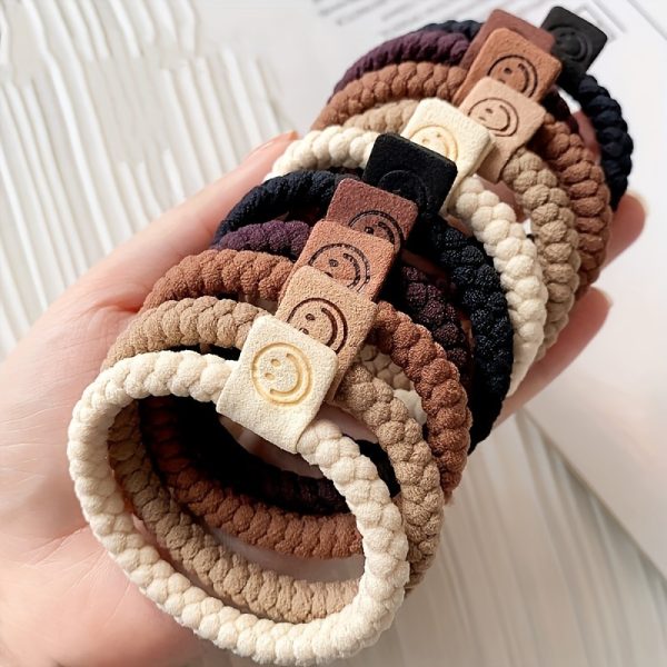 5-Piece Super Soft Fried Dough Twists Hair Rope Set - Stretchy Fashion Ponytail Hair Knot - Easy Hair Ornament Suitable for Daily Fashion