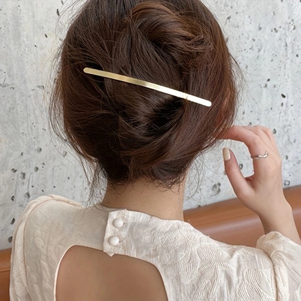 1 gold metal hair clip - multifunctional back clip and side clip for easy styling