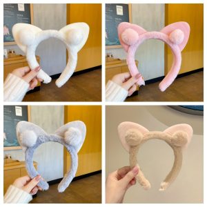 Adorable Bunny Ears Headband - Soft Faux Fur, Cute Animal-Themed Hair Accessory For Women & Girls, Perfect For Face Washing & Styling