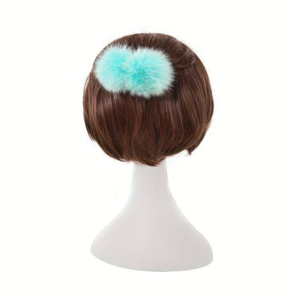 Fluffy Pom Pom Hair Clips, Elegant & Cute Style, Assorted Colors, Fashion Accessory For Women